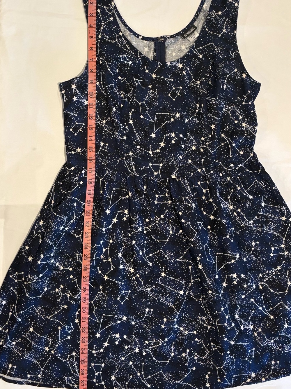 Navy Glow-in-the-Dark Constellation Print Sleeveless Dress - Picture 9 of 12